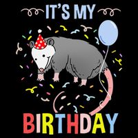 Its My Birthday Opossum Drawstring Bag