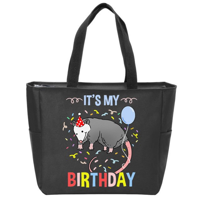 Its My Birthday Opossum Zip Tote Bag