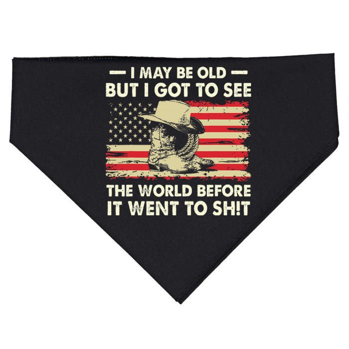 I May Be Old But I Got To See The World Before It Went To USA-Made Doggie Bandana