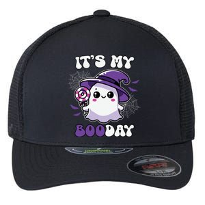 ItS My Boo Day Cute Ghost Halloween Birthday Meaningful Gift Flexfit Unipanel Trucker Cap