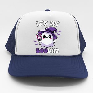 ItS My Boo Day Cute Ghost Halloween Birthday Meaningful Gift Trucker Hat