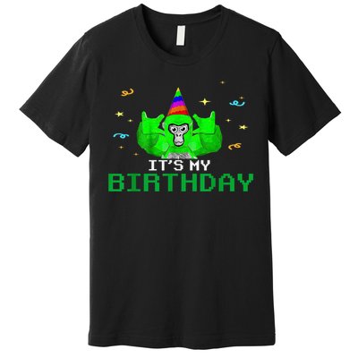 It'S My Birthday Gorilla VR Gamer Video Game Lover Premium T-Shirt