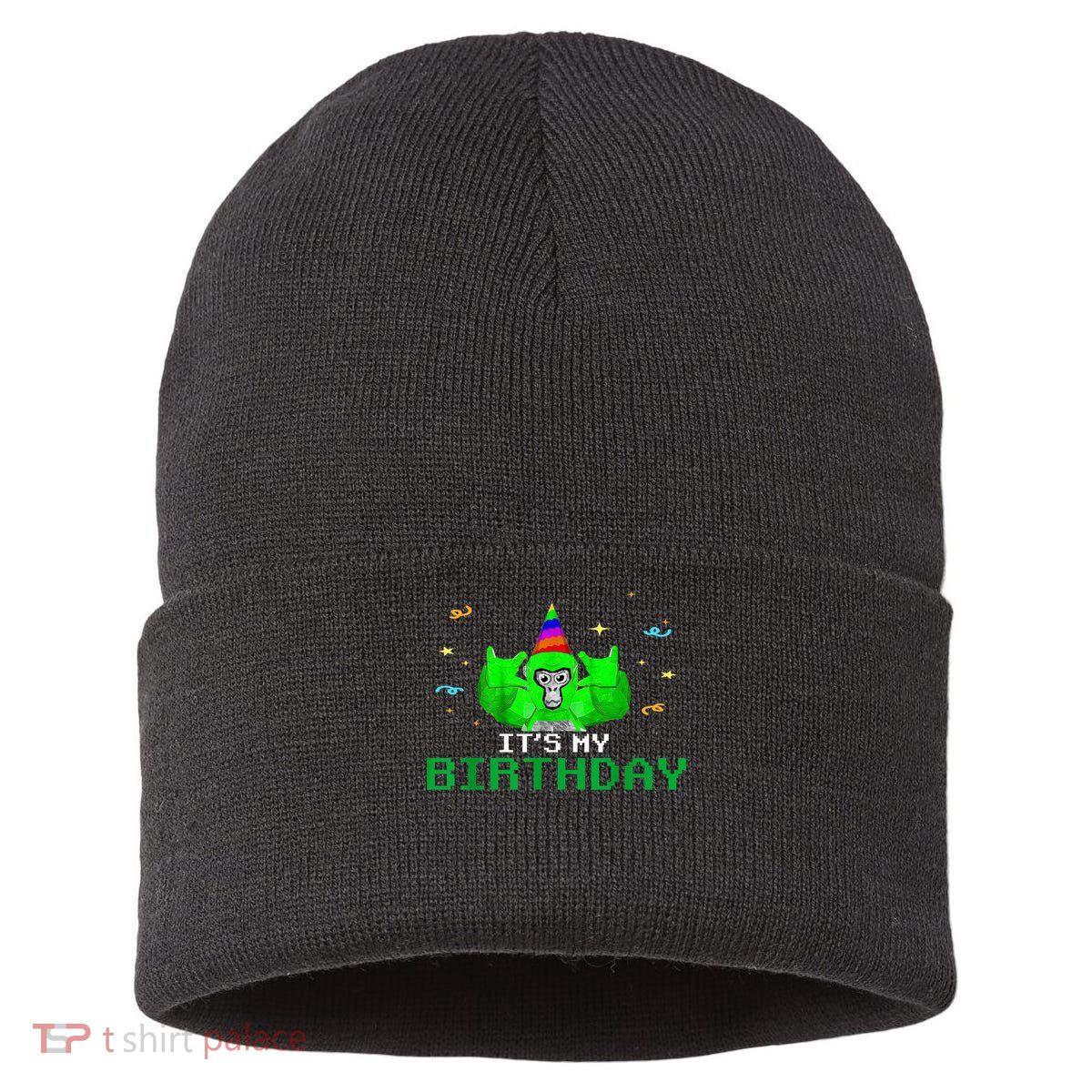 It'S My Birthday Gorilla VR Gamer Video Game Lover Sustainable Knit Beanie