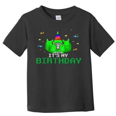 It'S My Birthday Gorilla VR Gamer Video Game Lover Toddler T-Shirt