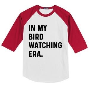 In My Bird Watching Era Birds Telescope Photography Kids Colorblock Raglan Jersey