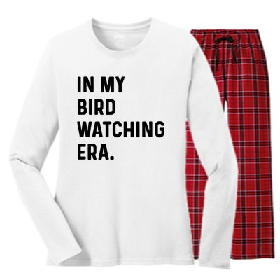 In My Bird Watching Era Birds Telescope Photography Women's Long Sleeve Flannel Pajama Set 