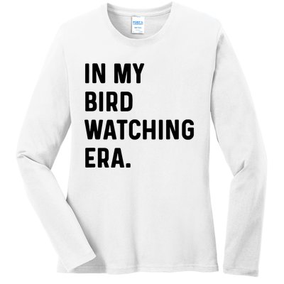 In My Bird Watching Era Birds Telescope Photography Ladies Long Sleeve Shirt