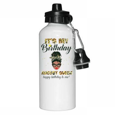 Its My Birthday August Melanin Queen Black Girl Women Aluminum Water Bottle