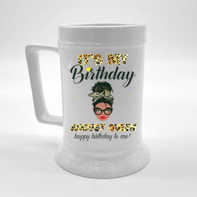 Its My Birthday August Melanin Queen Black Girl Women Beer Stein