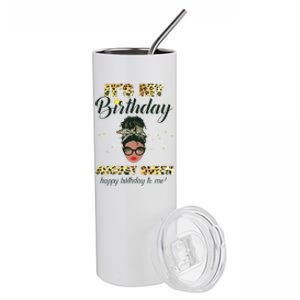 Its My Birthday August Melanin Queen Black Girl Women Stainless Steel Tumbler