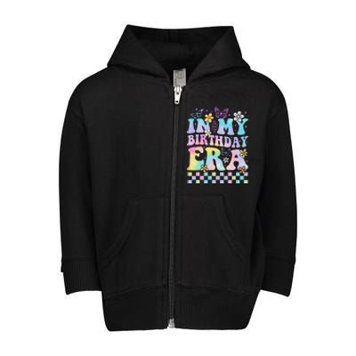 In My Birthday Era Retro Funny Bday Gifts Girl Toddler Zip Fleece Hoodie