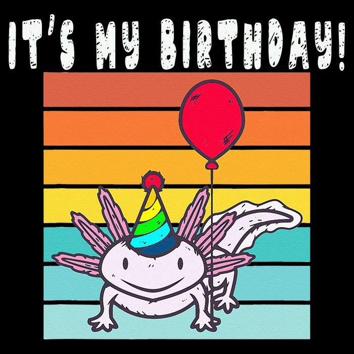 Its My Birthday Axolotl Party Hat & Balloon Backpack