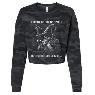 I Might Be Out Of Spells But IM Not Out Of Shells Funny Cropped Pullover Crew