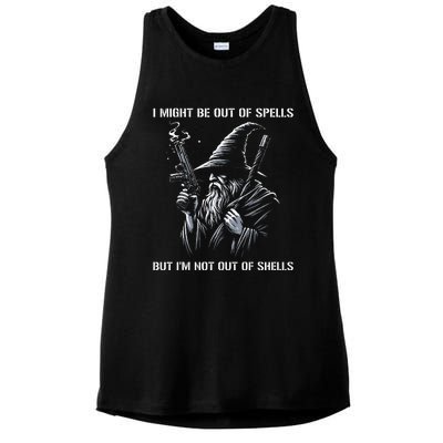 I Might Be Out Of Spells But IM Not Out Of Shells Funny Ladies PosiCharge Tri-Blend Wicking Tank