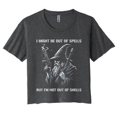 I Might Be Out Of Spells But IM Not Out Of Shells Funny Women's Crop Top Tee