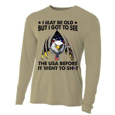 I May Be Old But I Got To See The Usa Before It Went To Shit Cooling Performance Long Sleeve Crew