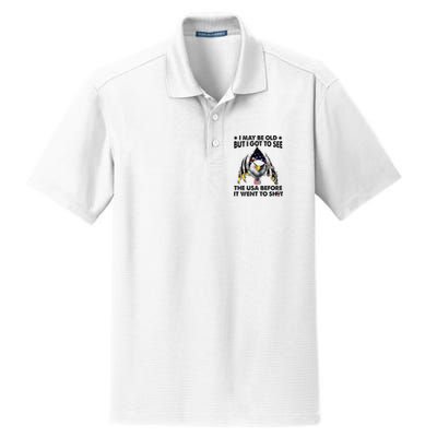 I May Be Old But I Got To See The Usa Before It Went To Shit Dry Zone Grid Polo