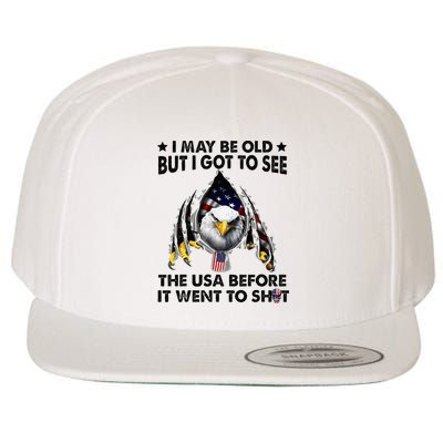 I May Be Old But I Got To See The Usa Before It Went To Shit Wool Snapback Cap