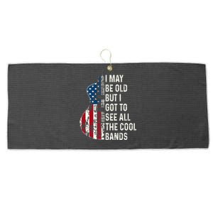 I May Be Old But I Got To See All The Cool Bands Concert Large Microfiber Waffle Golf Towel