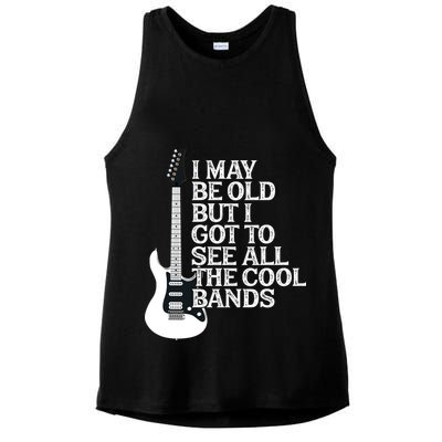 I May Be Old But I Got To See All The Cool Bands Ladies PosiCharge Tri-Blend Wicking Tank