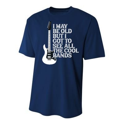 I May Be Old But I Got To See All The Cool Bands Youth Performance Sprint T-Shirt