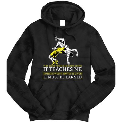 It Must Be Earned Wrestling Short Sleeve Tie Dye Hoodie