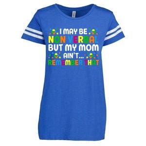 I May Be Non Verbal Nonverbal Autism Awareness Gift Enza Ladies Jersey Football T-Shirt