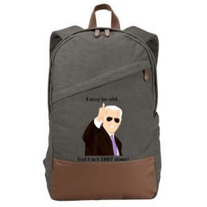 I May Be Old But I Get Shit Done Cotton Canvas Backpack