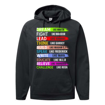 Inspiring Martin Black History Month African American Performance Fleece Hoodie