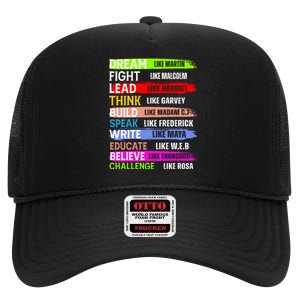 Inspiring Martin Black History Month African American High Crown Mesh Back Trucker Hat