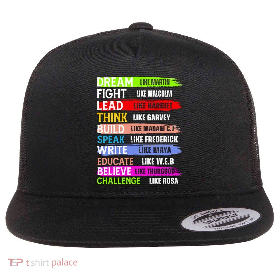 Inspiring Martin Black History Month African American Flat Bill Trucker Hat