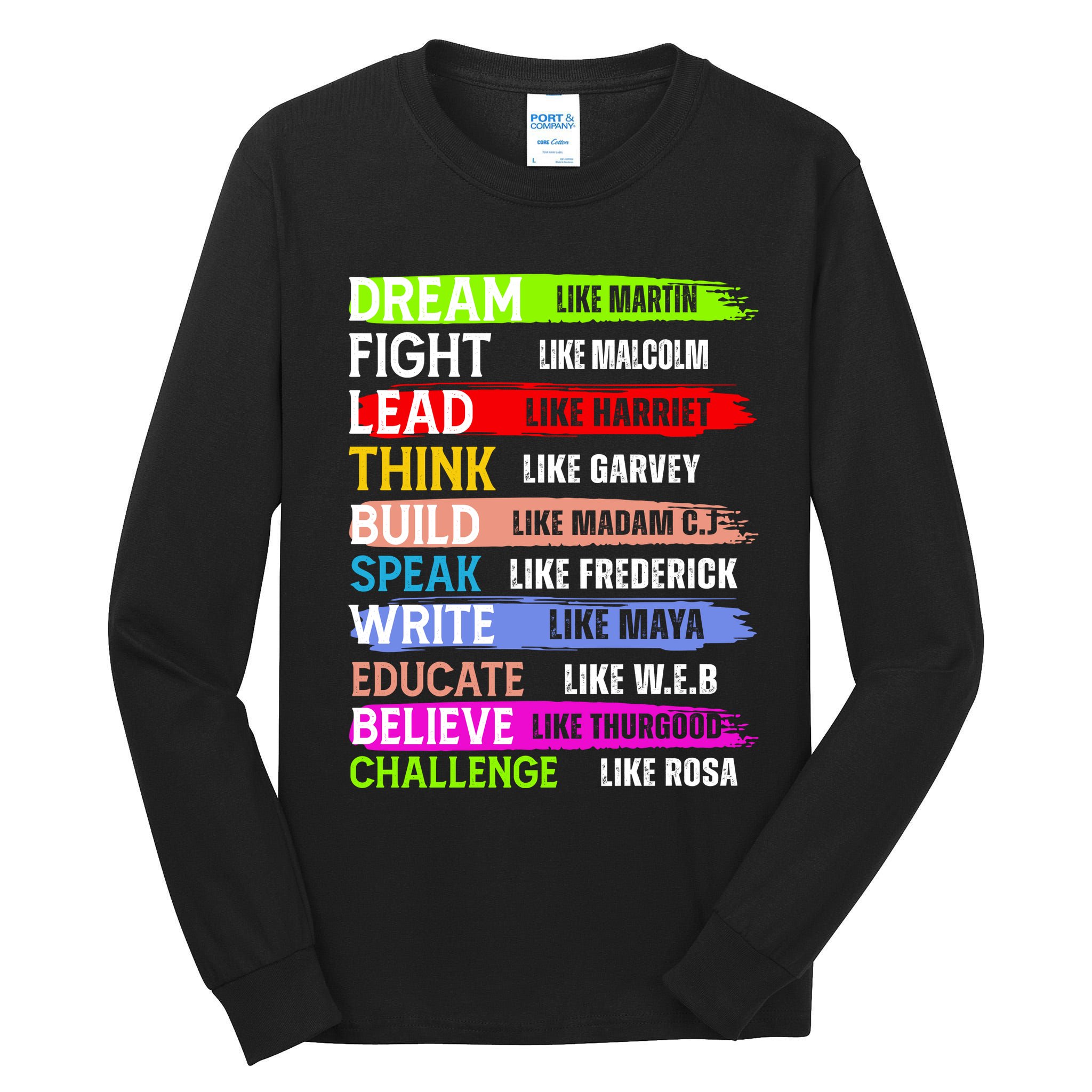Inspiring Martin Black History Month African American Tall Long Sleeve T-Shirt