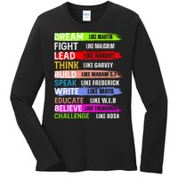 Inspiring Martin Black History Month African American Ladies Long Sleeve Shirt