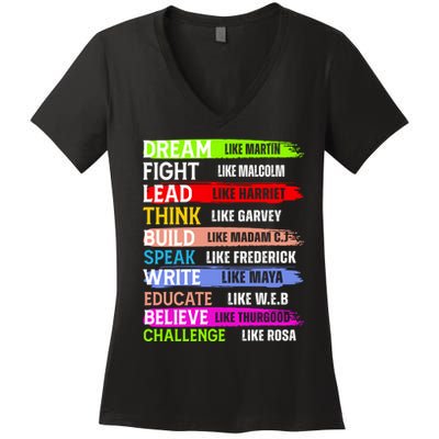 Inspiring Martin Black History Month African American Women's V-Neck T-Shirt