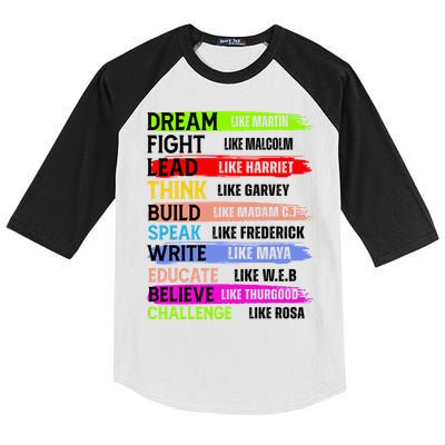 Inspiring Martin Black History Month African American Kids Colorblock Raglan Jersey
