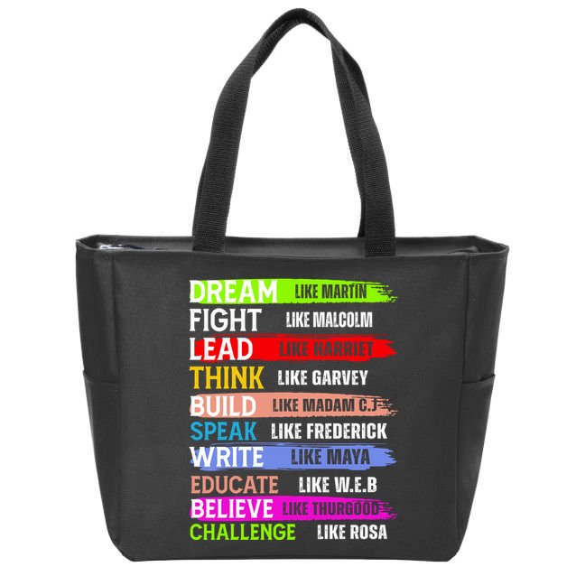 Inspiring Martin Black History Month African American Zip Tote Bag