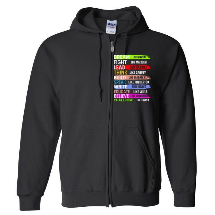 Inspiring Martin Black History Month African American Full Zip Hoodie