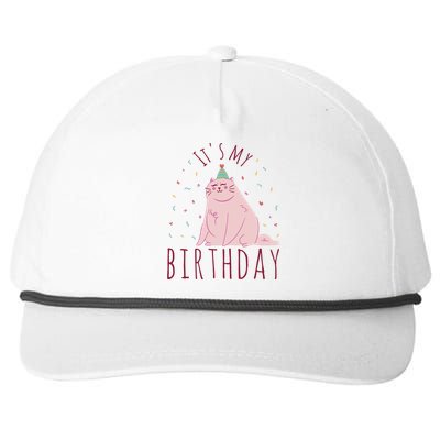 It's My Birthday Cat Snapback Five-Panel Rope Hat