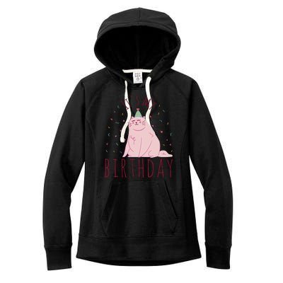 It's My Birthday Cat Women's Fleece Hoodie