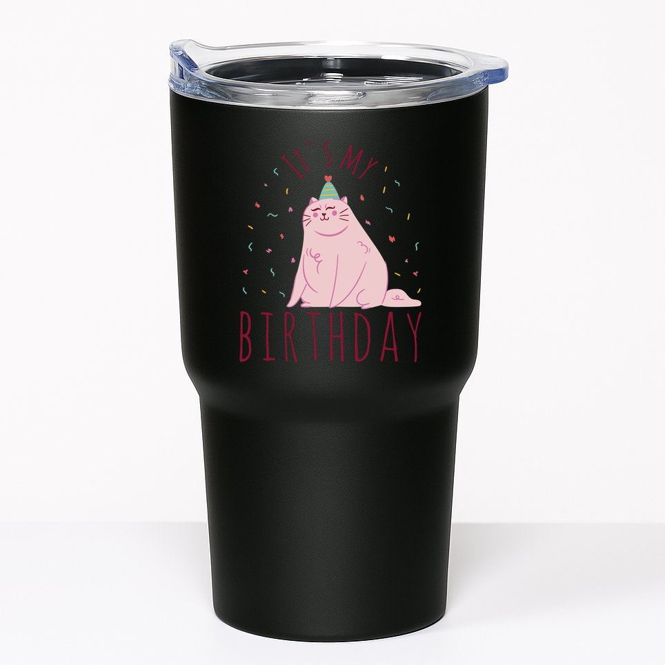 It's My Birthday Cat Tumbler