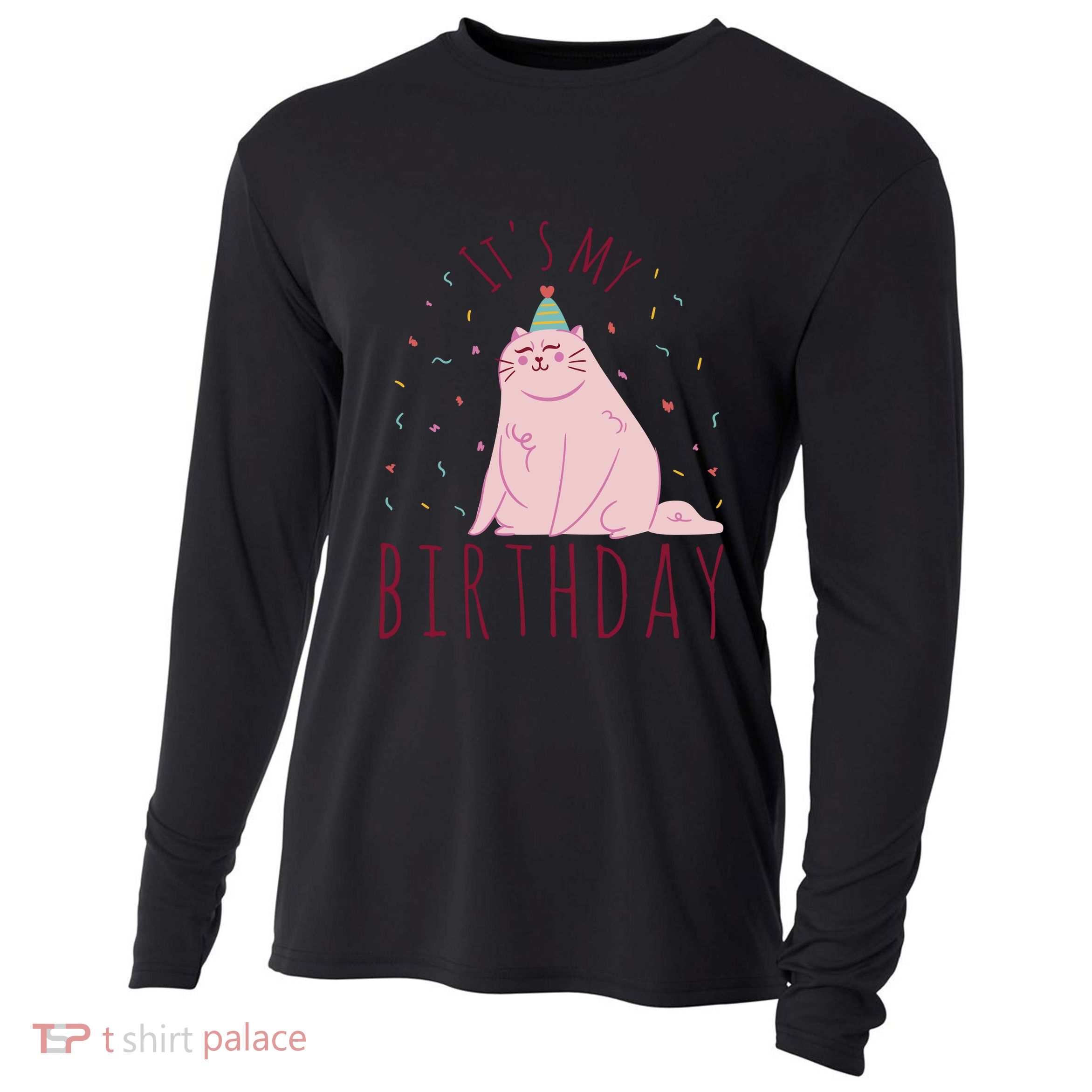 It's My Birthday Cat Cooling Performance Long Sleeve Crew