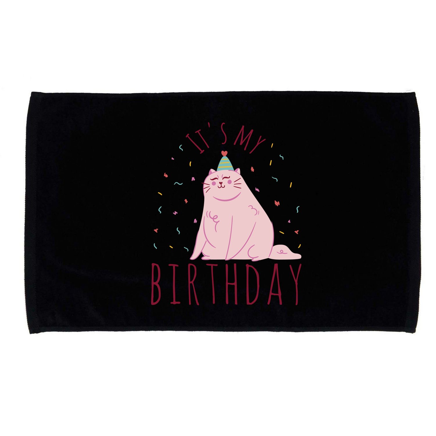 It's My Birthday Cat Microfiber Hand Towel