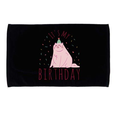 It's My Birthday Cat Microfiber Hand Towel