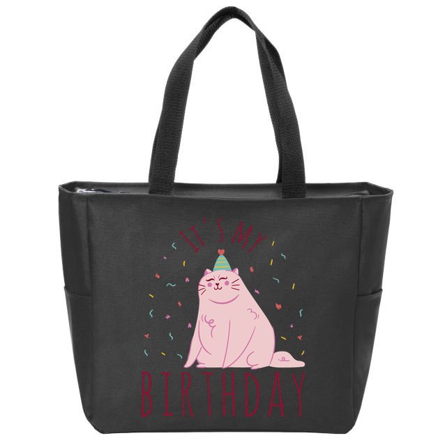 It's My Birthday Cat Zip Tote Bag