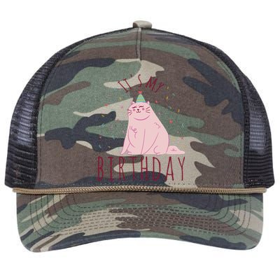 It's My Birthday Cat Retro Rope Trucker Hat Cap