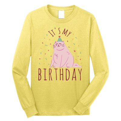 It's My Birthday Cat Long Sleeve Shirt