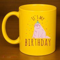 It's My Birthday Cat 11oz C Handle Ceramic Mug