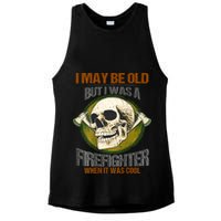 I May Be Old But I Was A Firefighter When It Was Cool Ladies PosiCharge Tri-Blend Wicking Tank