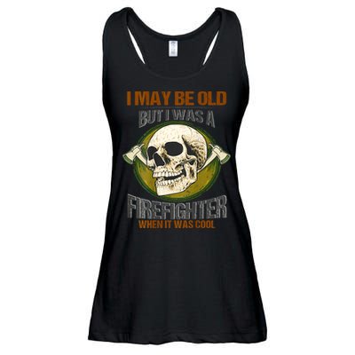 I May Be Old But I Was A Firefighter When It Was Cool Ladies Essential Flowy Tank