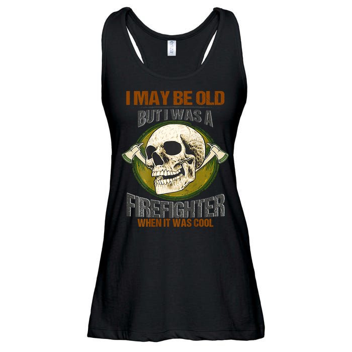 I May Be Old But I Was A Firefighter When It Was Cool Ladies Essential Flowy Tank
